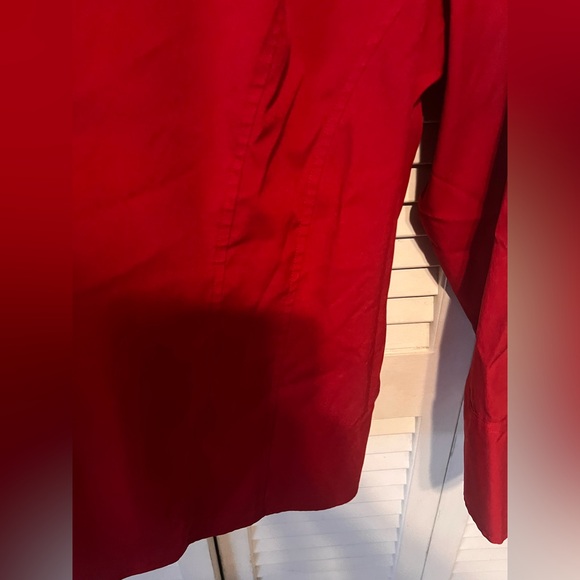 Lane Bryant Solid Red Stretch Button Front Blouse Plus - Picture 3 of 10